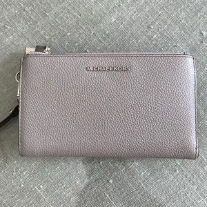 Michael Kors Jet Set Double Zip Leather Wristlet